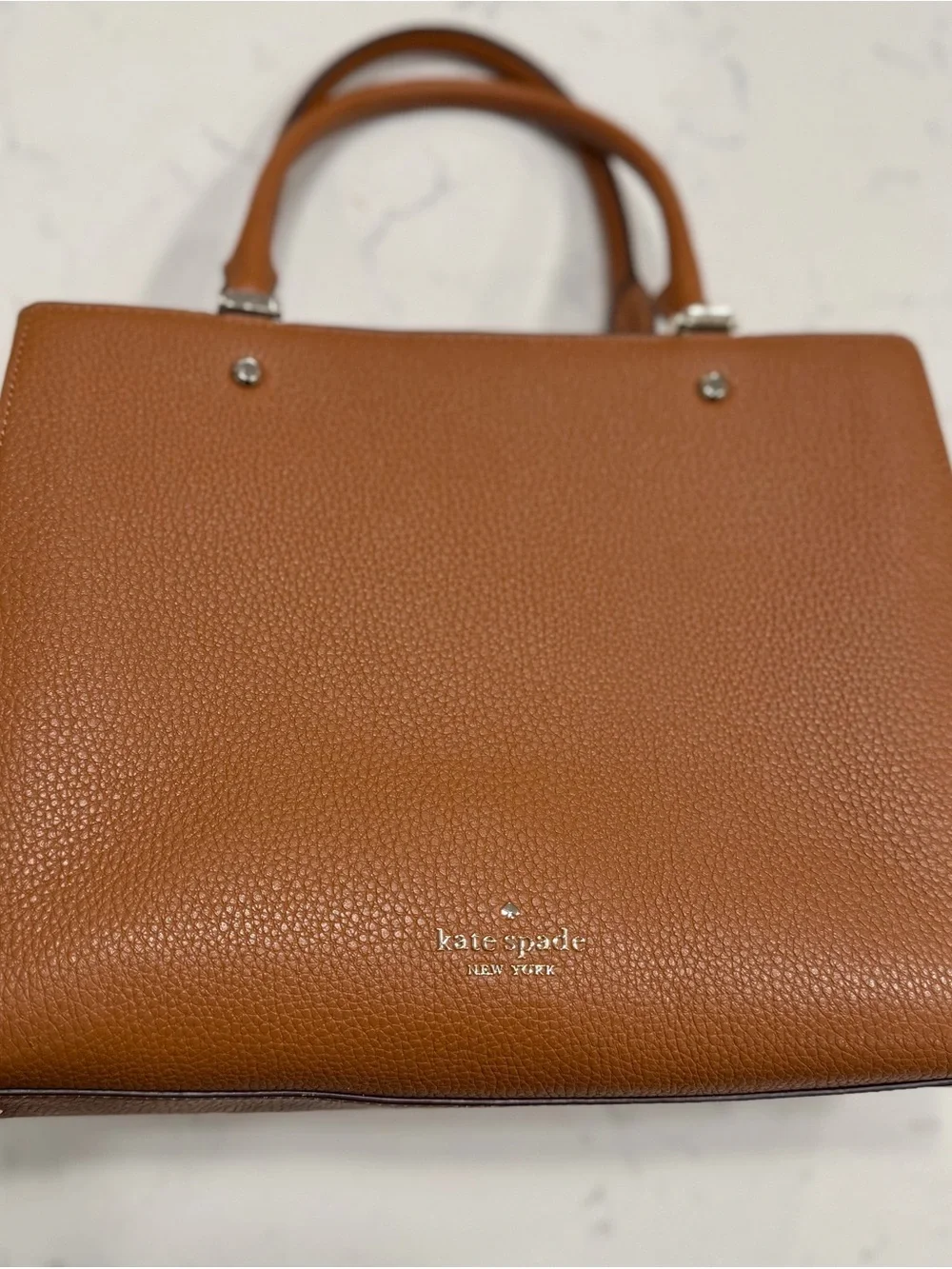 Kate Spade Leila Tan Pebbled Leather Satchel with Gold-Tone Hardware NWOT